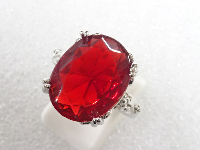 JAPANESE KIMONO / ANTIQUE COLORED STONE RING (SIZE 17)
